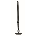 Pulsera de RPET ajustable para el móvil con una longitud de 25cm color negro vista principal segunda vista