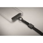 Pulsera de RPET ajustable para el móvil con una longitud de 25cm color negro vista fotografía sexta vista