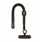 Pulsera de RPET ajustable para el móvil con una longitud de 25cm color negro vista de impresión
