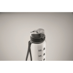 Botella de plástico con marcas de tiempo y tapa abatible 1L color transparente vista fotografía cuarta vista