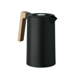 Jarra de acero inoxidable reciclado con asa de madera 1L color negro