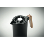 Jarra de acero inoxidable reciclado con asa de madera 1L color negro