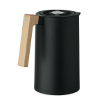 Jarra de acero inoxidable reciclado con asa de madera 1L color negro