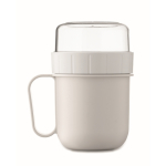 Taza para llevar de desayuno con 2 compartimientos separados 450ml color blanco decima vista