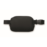 Riñonera de PU con compartimiento principal y bolsillo trasero color negro