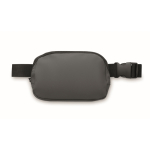 Riñonera de PU con compartimiento principal y bolsillo trasero color gris oscuro