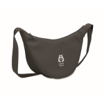 Bolsa bandolera cruzada de RPET con un bolsillo principal color gris oscuro vista principal