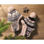 Gorro de forro polar y poliéster con orejeras para adulto color gris vista bodegón