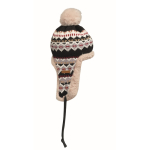 Gorro de forro polar y poliéster con orejeras para adulto color gris cuarta vista