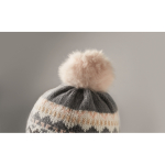 Gorro de forro polar y poliéster con orejeras para adulto color gris vista fotografía quinta vista