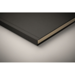 Libreta hecha de caña de azúcar de tapa dura A5 papel a rayas color negro vista fotografía tercera vista