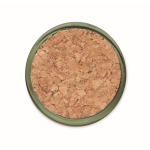 Vela de cera vegetal con aroma a vainilla y tapa de corcho color verde quinta vista