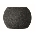 Altavoz redondo con detalle de bambú negro en parte superior color negro sexta vista