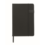 Libreta negra de tapa dura con memoria USB incluida A5 hojas a rayas color negro