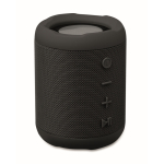 Pequeño altavoz inalámbrico de tejido RPET de 3hs de reproducción color negro