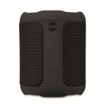 Pequeño altavoz inalámbrico de tejido RPET de 3hs de reproducción color negro septima vista