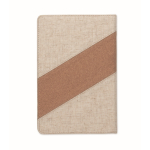 Libreta con detalles de corcho y algodón y cargador inalámbrico A5 color beige septima vista