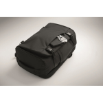 Mochila ideal para viajes con múltiples compartimientos color negro vista fotografía quinta vista