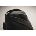 Elegante bandolera de cuero sintético negro de suave tacto color negro vista fotografía cuarta vista