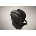 Elegante bandolera de cuero sintético negro de suave tacto color negro vista fotografía quinta vista