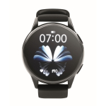 Smartwatch inalámbrico a prueba de agua con correa de silicona color negro sexta vista