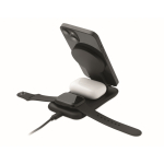 Base de carga 3 en 1 con soporte para móvil aptos para Apple® color negro sexta vista