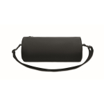Bolsa de deporte en forma cilíndrica de RPET con tirantes desmontables color negro segunda vista