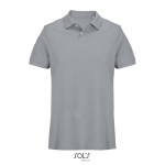Polo de algodón peinado para hombre manga corta y 2 botones color gris octava vista