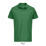 Polo de algodón peinado para hombre manga corta y 2 botones color verde octava vista