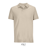 Polo de algodón peinado para hombre manga corta y 2 botones color nude
