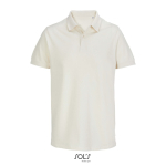Polo de algodón peinado para hombre manga corta y 2 botones color natural segunda vista