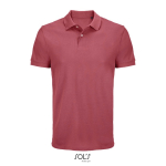 Polo de algodón peinado para hombre manga corta y 2 botones color coral