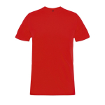 Camiseta promocional unisex de materiales reciclados de cuello redondo color rojo