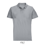 Polo unisex de 100% algodón peinado y cuello canalé con 2 botones color gris octava vista