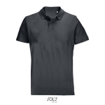 Polo unisex de 100% algodón peinado y cuello canalé con 2 botones color gris oscuro