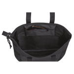 Bolsa con cremallera en rPET reciclado con bolsillo frontal y cierre color negro cuarta vista