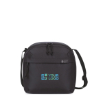 Bolsa térmica portátil de material reciclado de capacidad 9 latas color negro vista de impresión