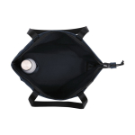 Bolsa tote en RPET con bolsillo interior para botella de agua color azul marino tercera vista