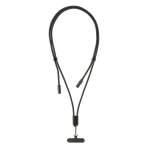 Cable para móvil con USB-C en RPET con correa cuello y carga 60W color negro