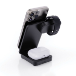 Cargador magnético inalámbrico 3 en 1 en plástico reciclado 15W color negro decima vista