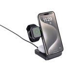 Cargador magnético inalámbrico 3 en 1 en plástico reciclado 15W color negro tercera vista