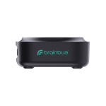 Cargador inalámbrico magnético 2 en 1 con cable retráctil USB-C y 15W color negro vista con logo