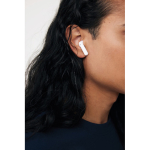 Auriculares reciclados con micrófono integrado y carga rápida BT 6.0 color blanco segunda vista con modelo