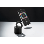 Altavoz inalámbrico ABS reciclado con soporte móvil y subwoofer 3W color negro vista de ambiente