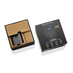 Powerbank de aluminio con carga rápida y pantalla HQ 10.000 mAh color gris vista con caja