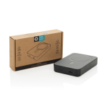 Powerbank de bolsillo ABS reciclado con indicador de carga 10.000 mAh color negro vista con caja