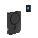 Powerbank de bolsillo ABS reciclado con indicador de carga 10.000 mAh color negro vista de impresión