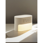 Reloj despertador eco con luz gradual y paisajes sonoros relajantes color beige vista de ambiente