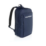 Mochila ultradelgada en RPET con diseño expandible 15.6'' color azul marino vista con logo