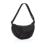 Bolsa bandolera XL en RPET con bolsillo exterior y correa ajustable color negro tercera vista